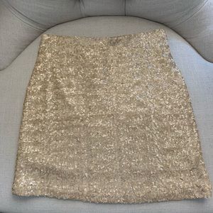 Gold stretch-sequin mini skirt